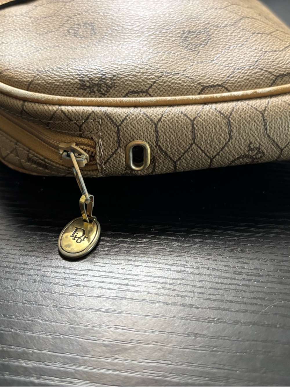 Authentic Vintage Christian Dior Honeycomb Canvas Clutch / Crossbody Bag - Picture 5 of 8